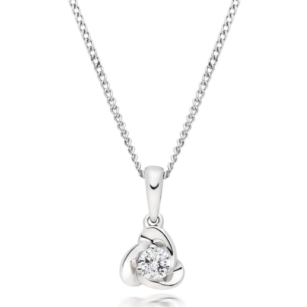 9ct White Gold Diamond Pendant