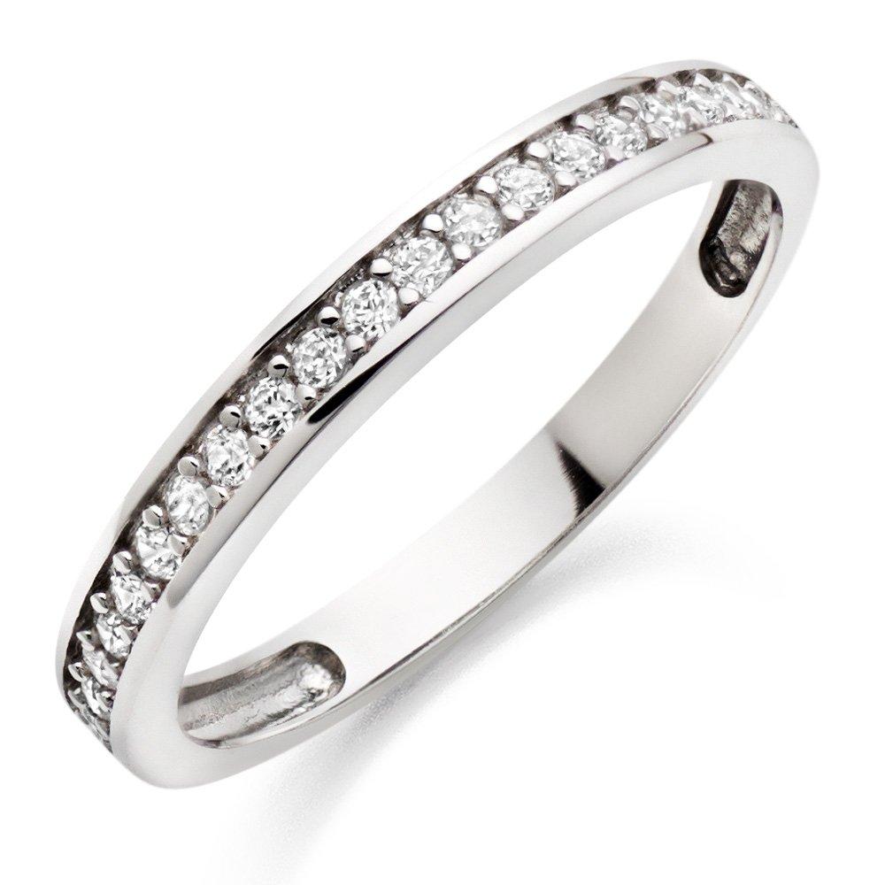 Cubic zirconia eternity store band white gold