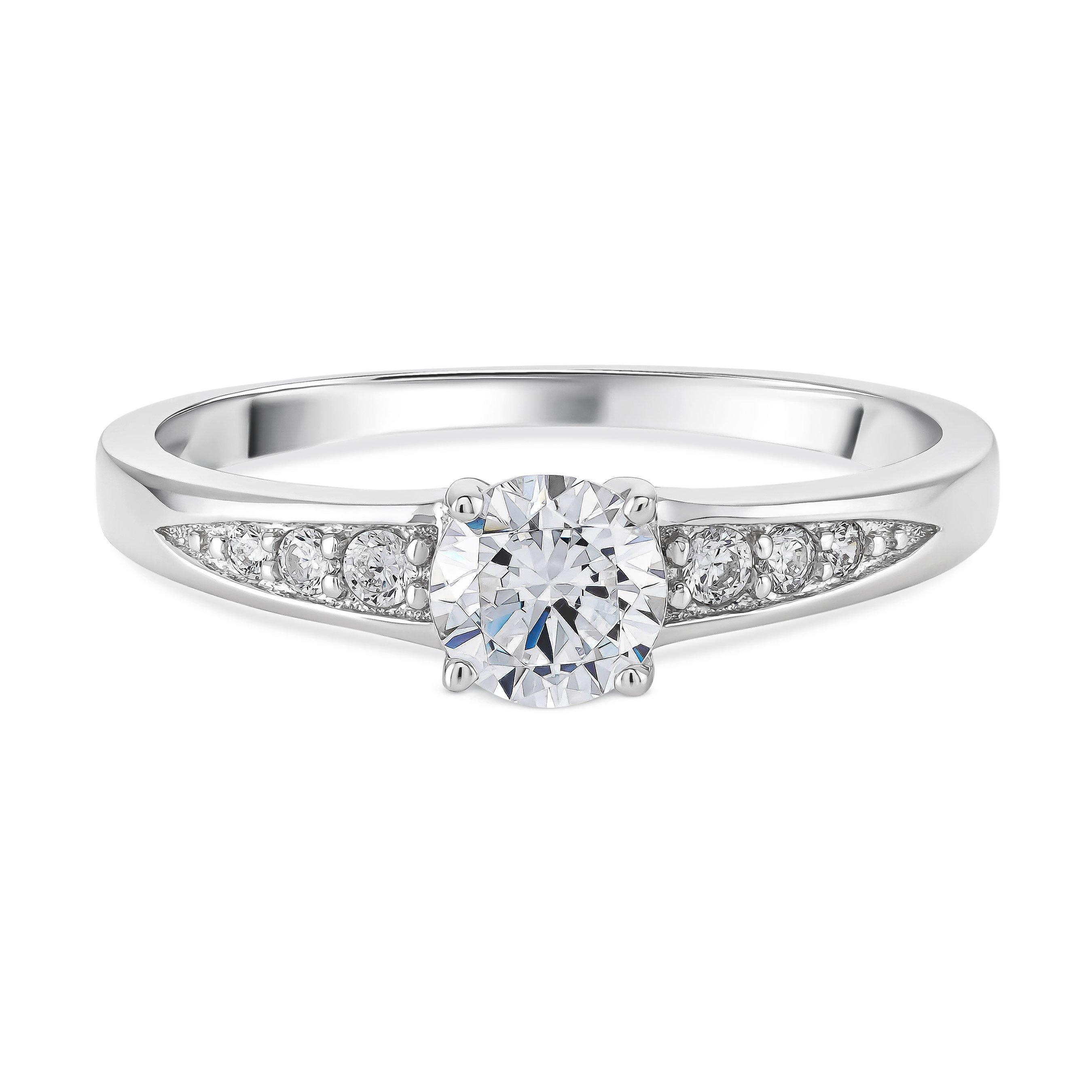 9ct White Gold Cubic Zirconia Ring | 0005479 | Beaverbrooks the Jewellers