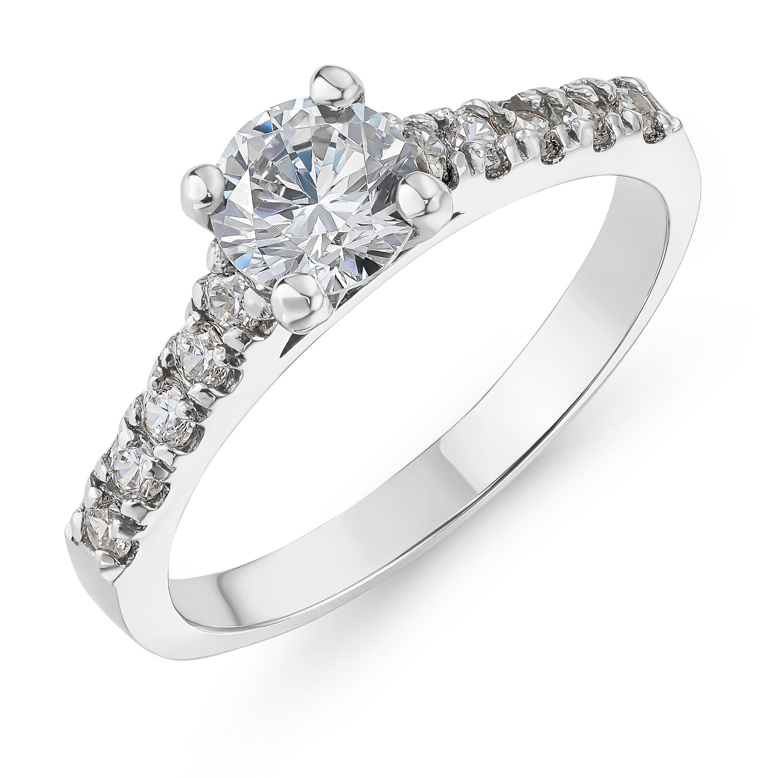 9ct White Gold Cubic Zirconia Solitiaire Ring
