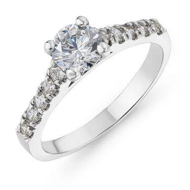 9ct White Gold Cubic Zirconia Solitiaire Ring | 0008045 | Beaverbrooks ...