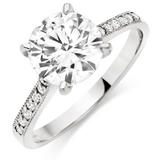 9ct White Gold Cubic Zirconia Solitaire Ring