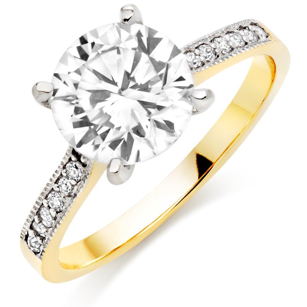 9ct Yellow Gold Cubic Zirconia Solitaire Ring