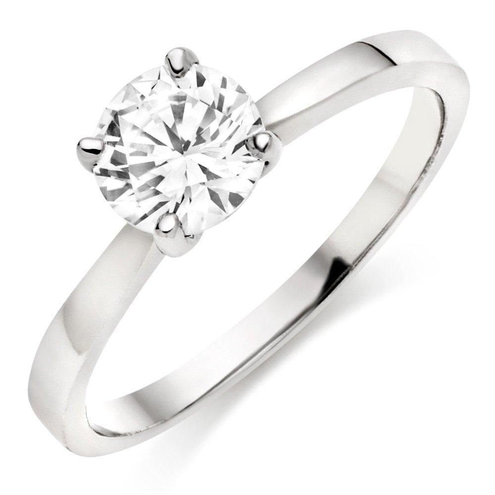 9ct White Gold Cubic Zirconia Solitaire Ring