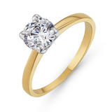 9ct Gold Cubic Zirconia Solitaire Ring