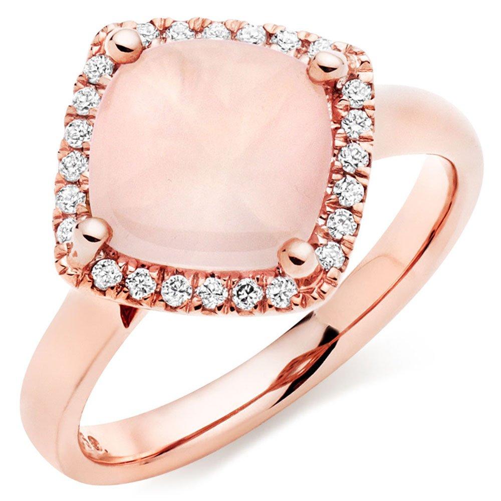 9ct Rose Gold Diamond Rose Quartz Cocktail Ring | 0008868 ...