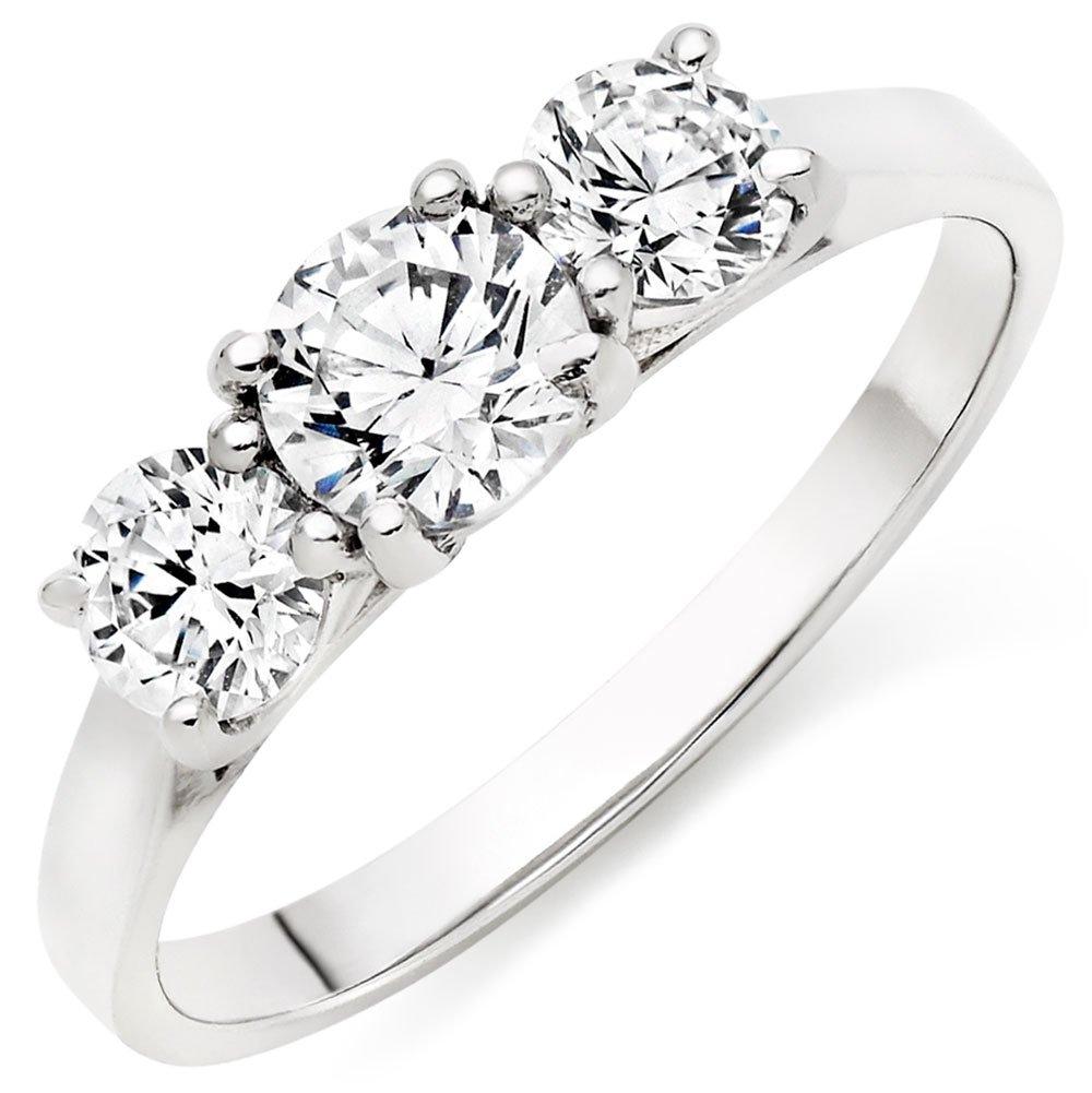 Three stone cubic zirconia on sale ring