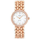 OMEGA De Ville Prestige 18ct Rose Gold Diamond Ladies Watch