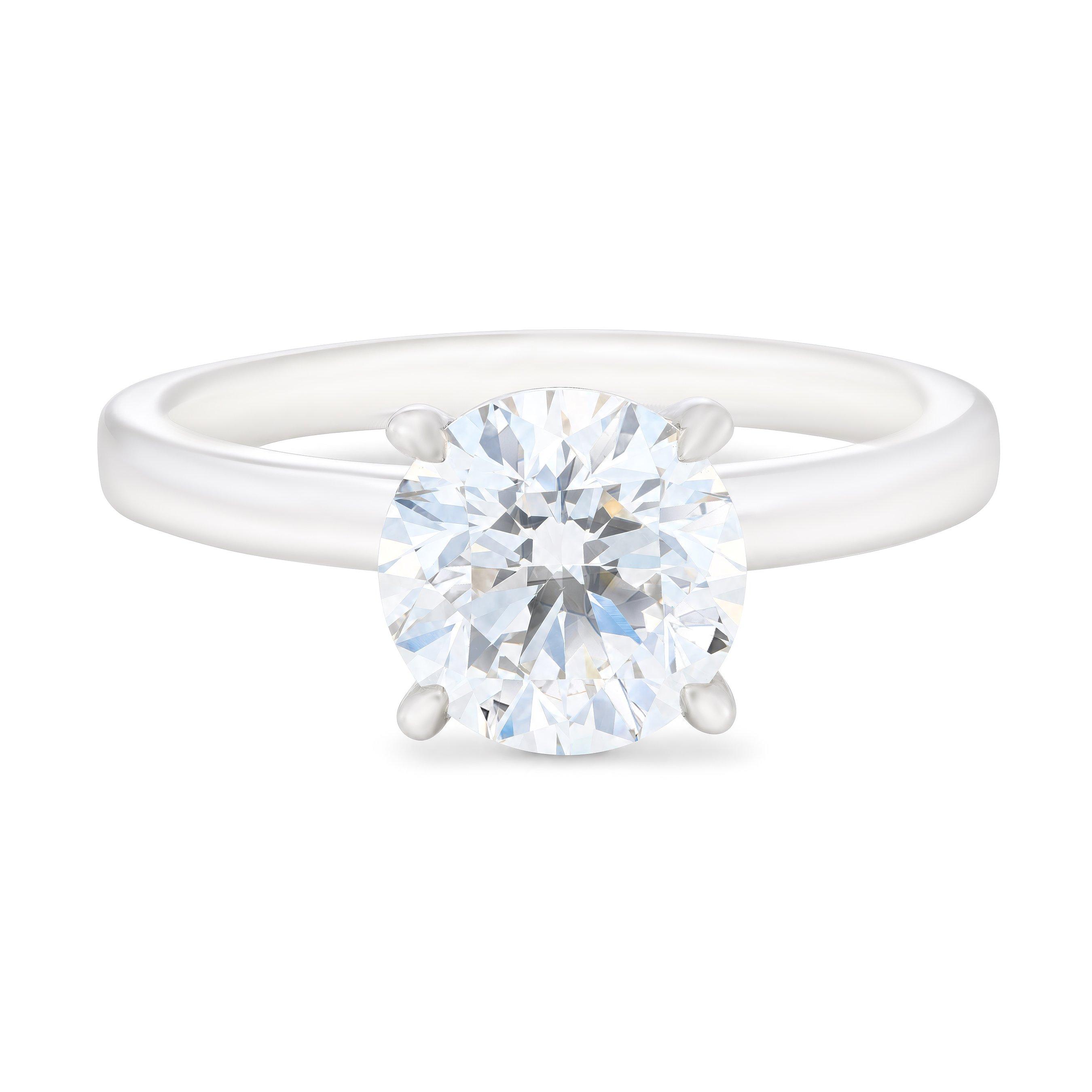 Beaverbrooks 9ct White Gold Lab Grown Diamond Hidden Halo Solitaire Ring