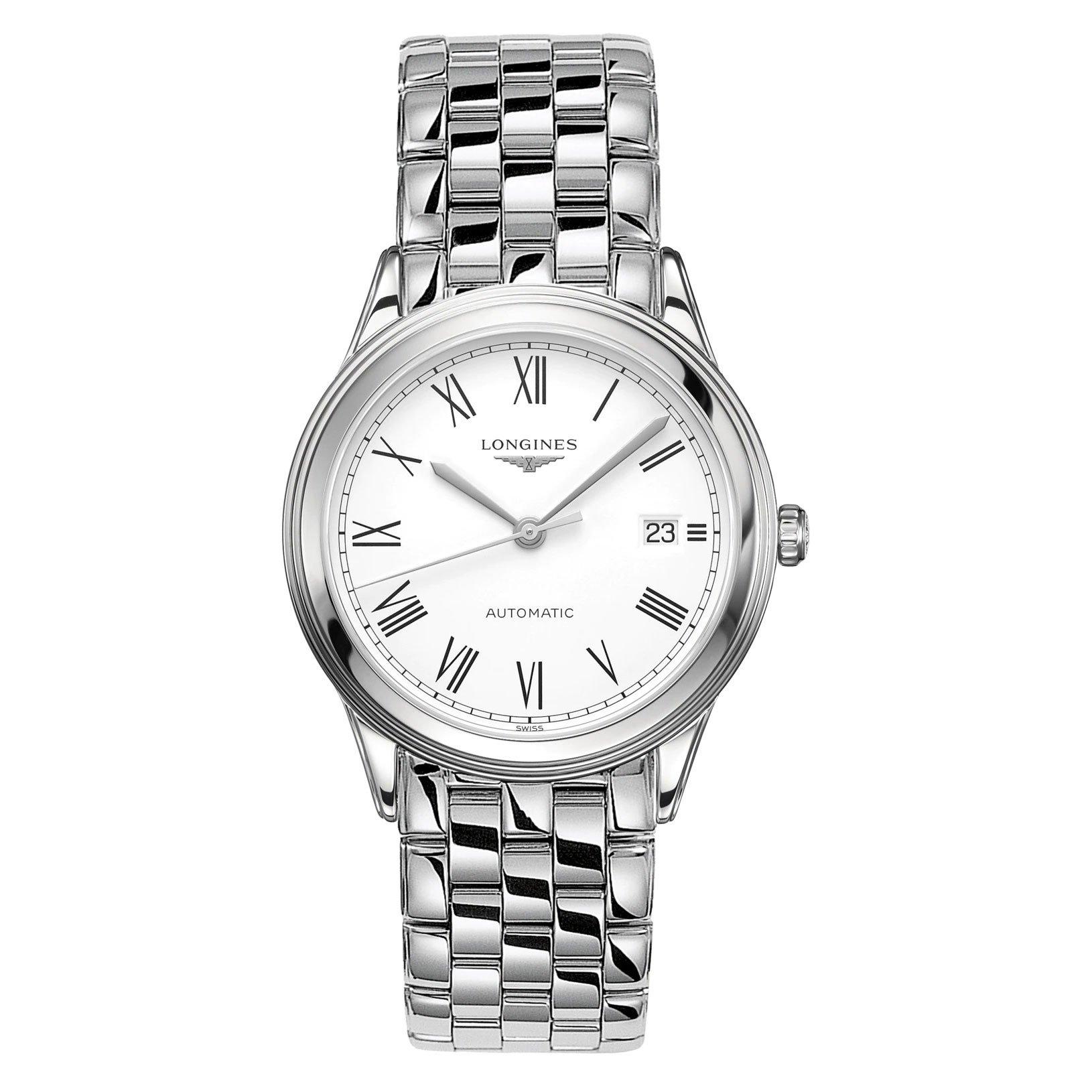 Longines Flagship Automatic Men’s Watch L49744116 | 38.5 mm, White Dial ...