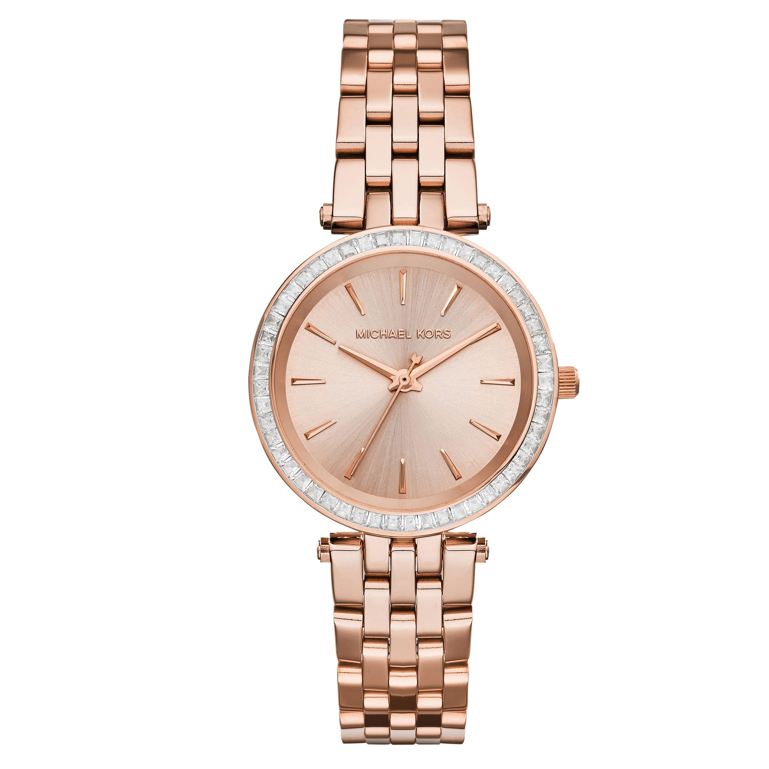 Michael Kors Mini Darci Rose Gold Tone Cubic Zirconia Watch MK3366