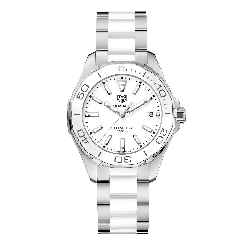 Tag heuer ladies white ceramic watch with diamonds sale