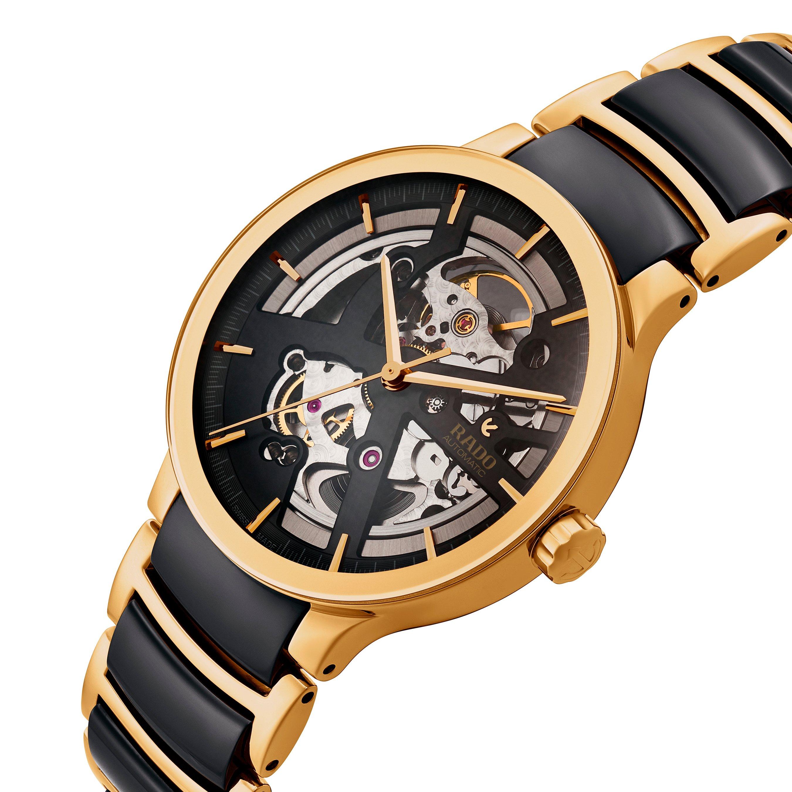 Rado Centrix 38mm High-Tech Ceramic and Yellow Gold PVD Automatic Men's Watch