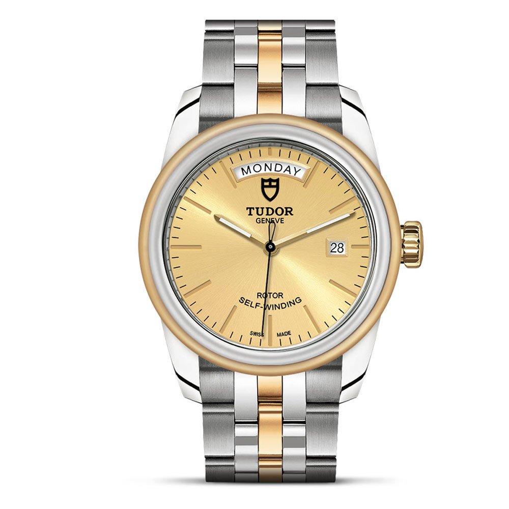 Tudor Glamour Date Day Steel and 18ct Gold Automatic Men s Watch