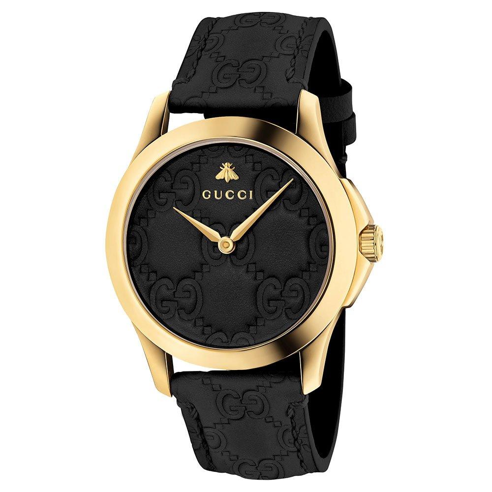 black and gold gucci watch women's