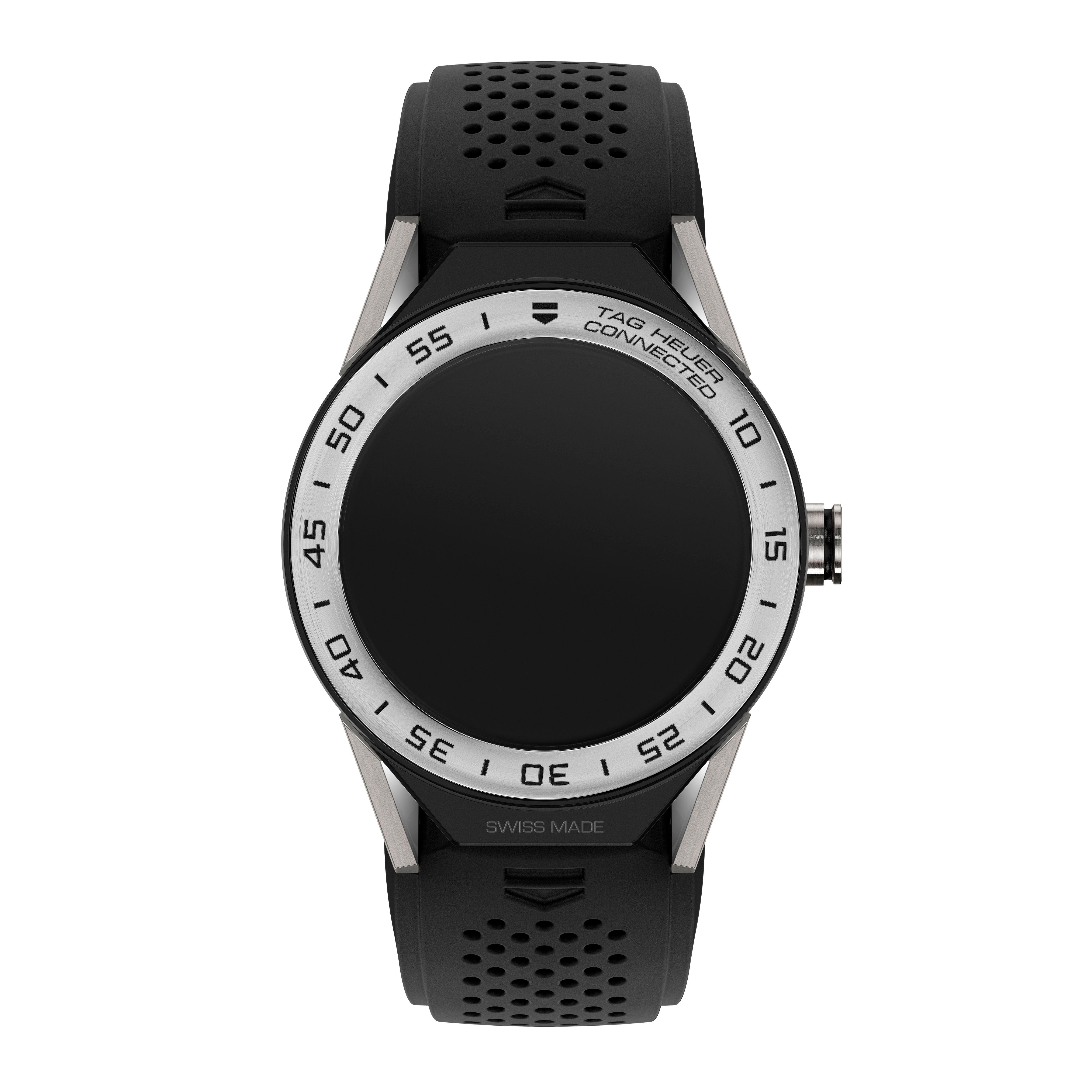 TAG Heuer Connected Modular 45 Black Rubber And Titanium Smartwatch ...