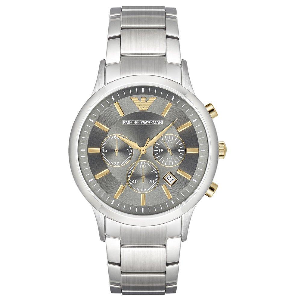 silver and gold armani watch mens