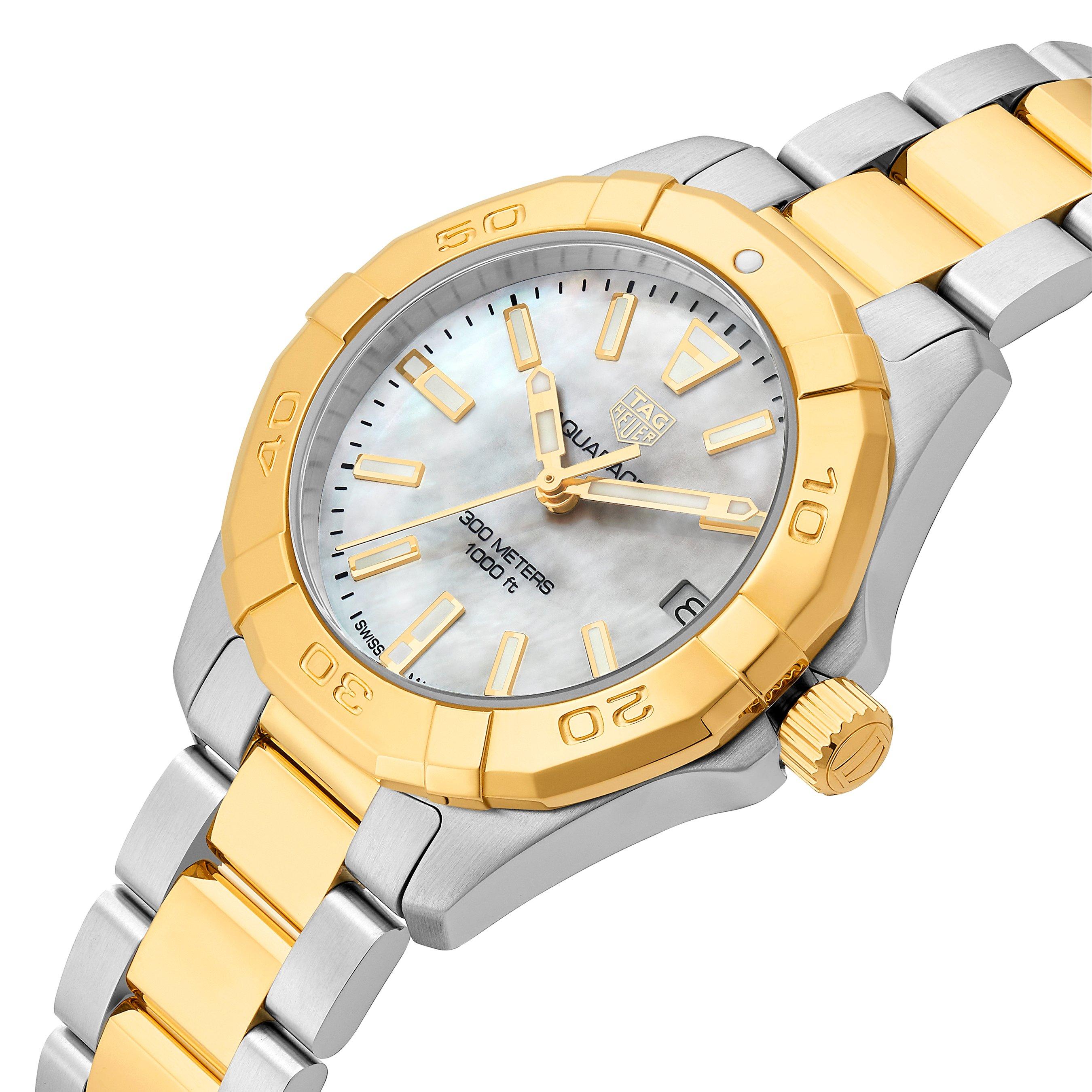 Tag heuer aquaracer gold plated best sale and stainless steel ladies watch