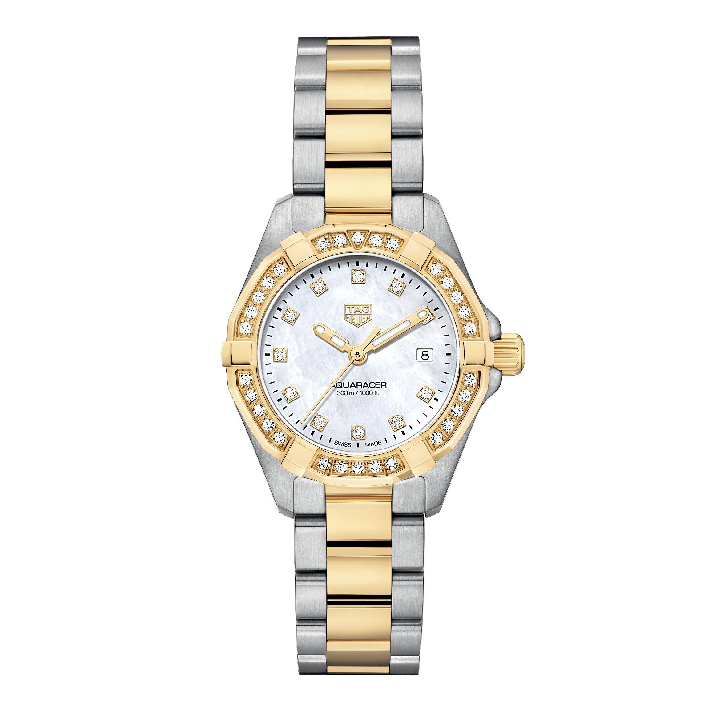 TAG Heuer Aquaracer Stainless Steel and Gold Plated Diamond Ladies