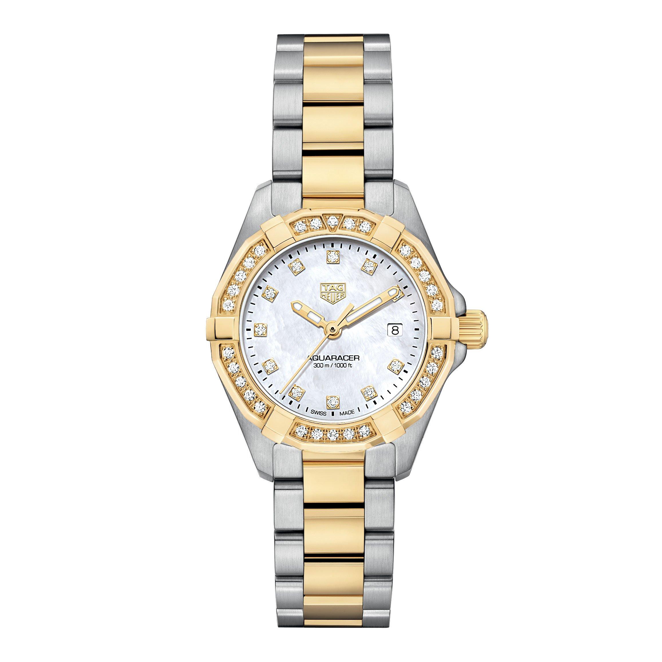 TAG Heuer Aquaracer 27mm Gold Plated and Stainless Steel Diamond Ladies Watch