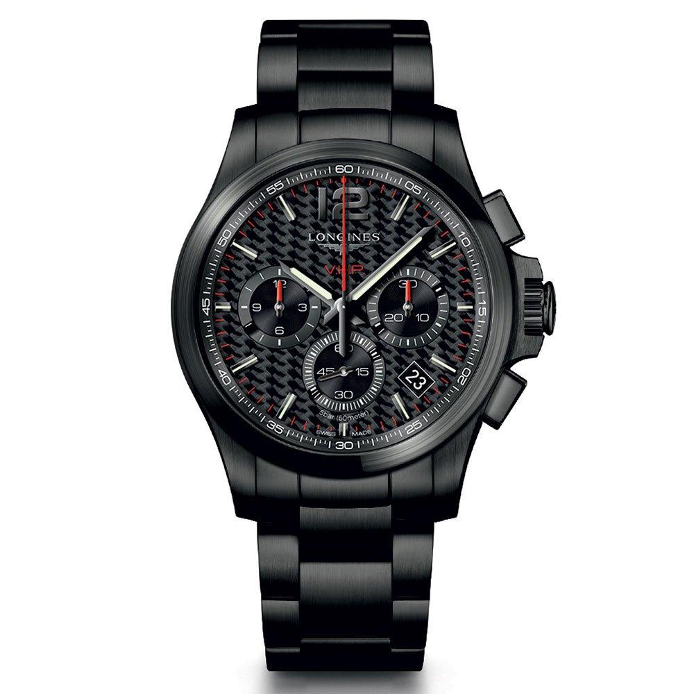 Longines Conquest V.H.P Black PVD Chronograph Men's Watch L37172666 ...