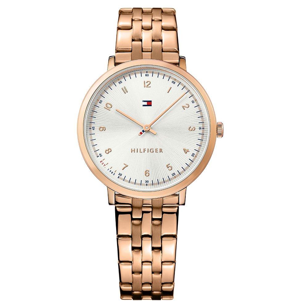 Tommy Hilfiger Sloane Rose Gold Tone Ladies Watch 1781760 35 mm Silver Dial Beaverbrooks