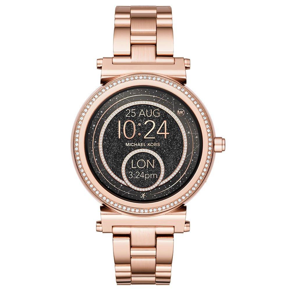 Michael Kors Access Sofie Rose Gold Tone Ladies Smartwatch MKT5022 | 42 mm,  Multi-Coloured Dial | Beaverbrooks