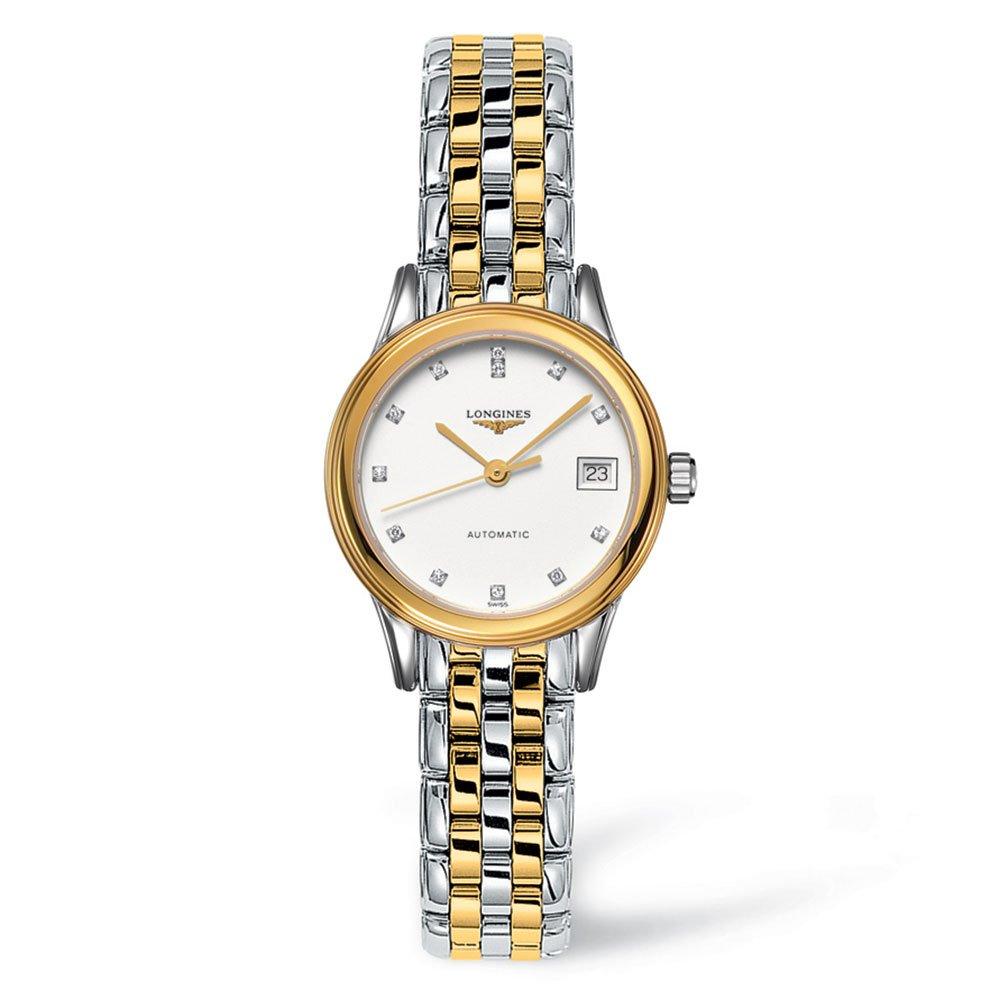 Longines Flagship Gold Plated and Steel Diamond Automatic Ladies