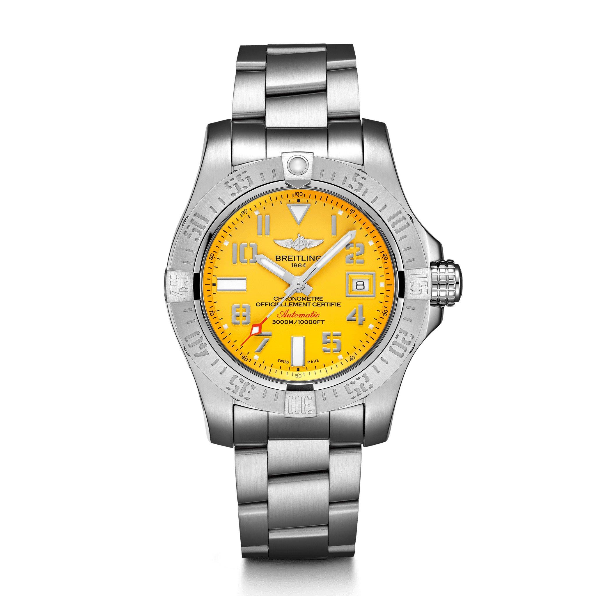 Breitling Avenger II Seawolf 45 Automatic Men s Watch A17331101I1A1 45 mm Yellow Dial Beaverbrooks