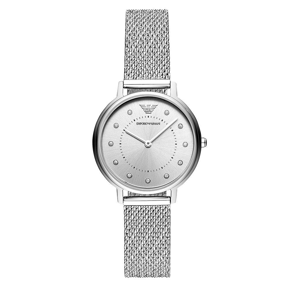 emporio armani ladies silver watch