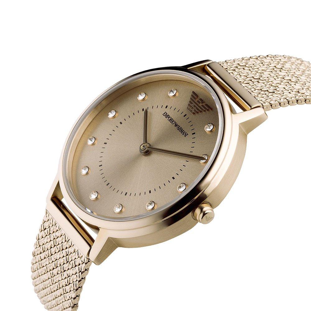 Emporio Armani Rose Gold Tone Mesh Ladies Watch