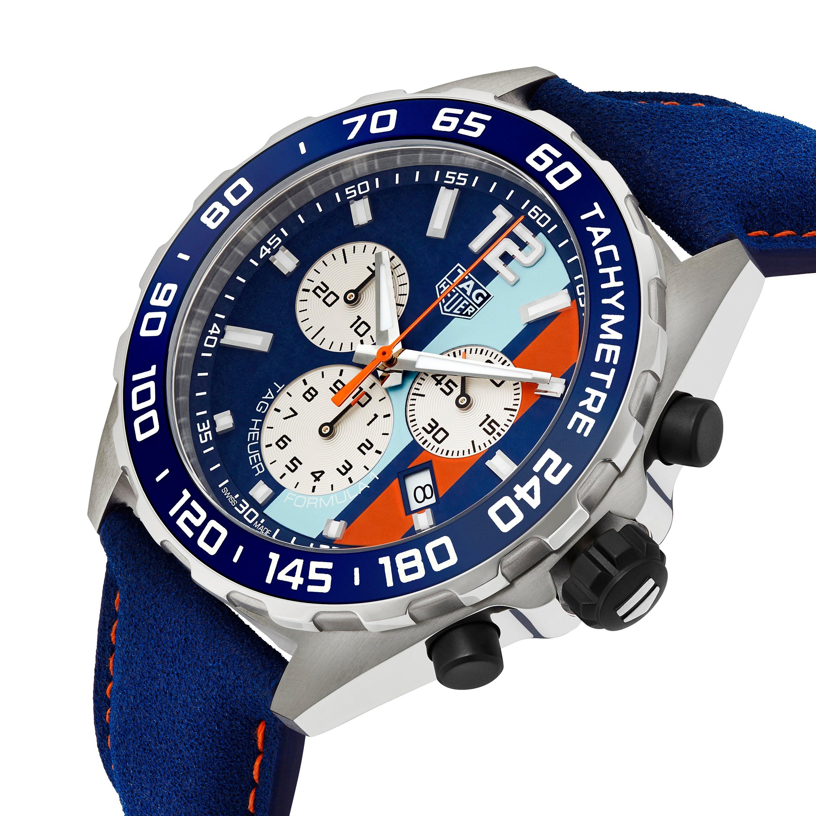 Tag heuer formula 1 gulf chronograph special edition men's watch new arrivals