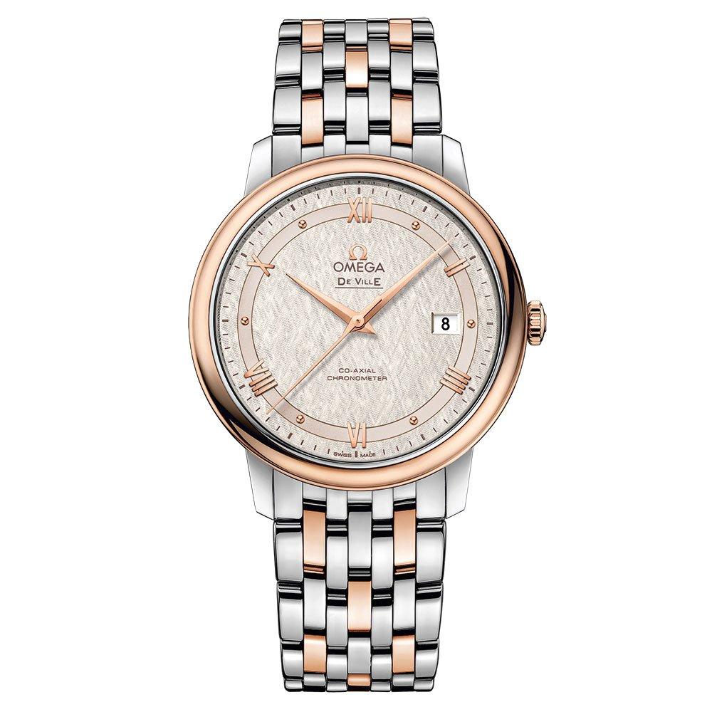 Lady Omega De Ville Prestige Champagne Dial 18K Gold & Stainless