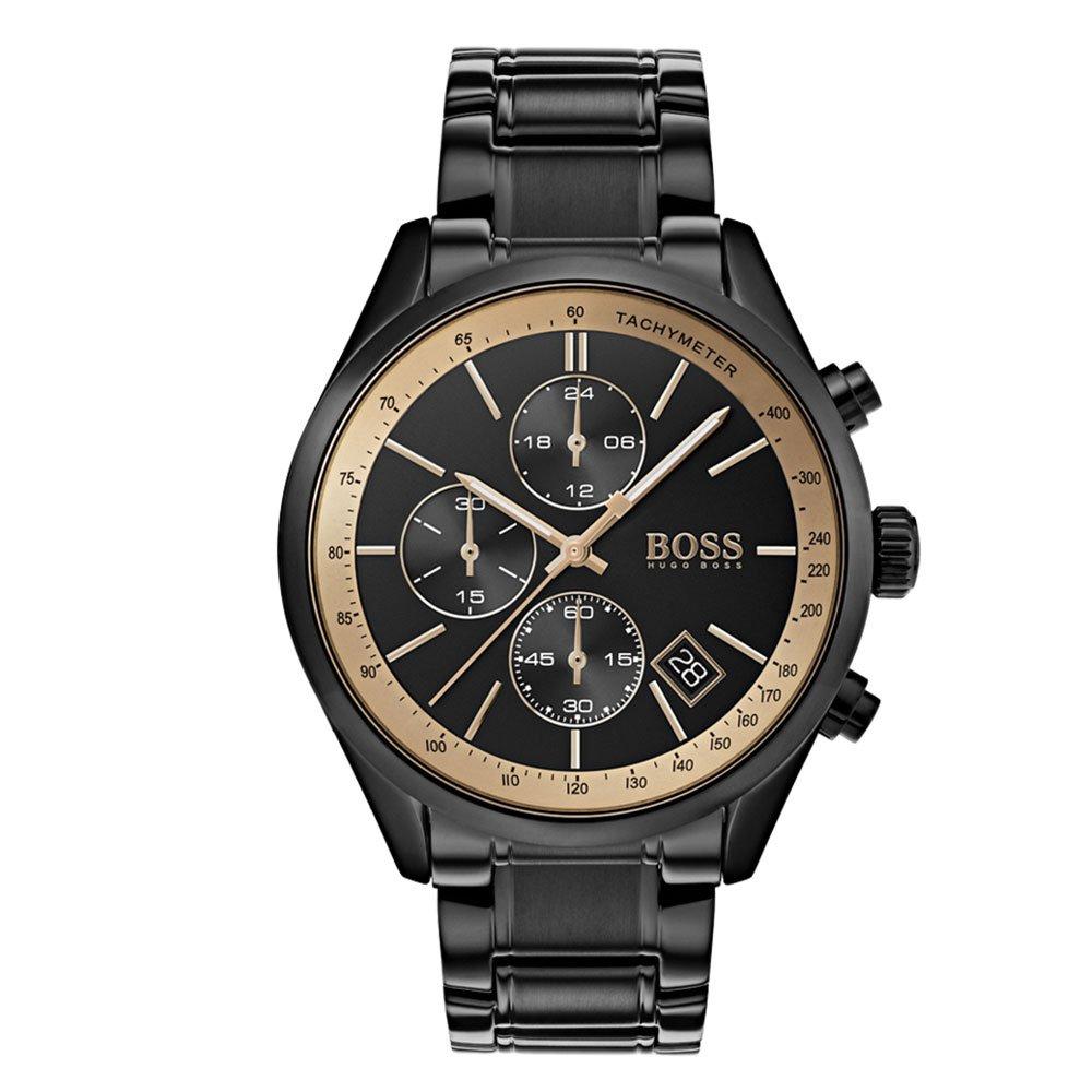 BOSS Grand Prix GQ Black Chronograph Men s Watch 1513578 44 mm