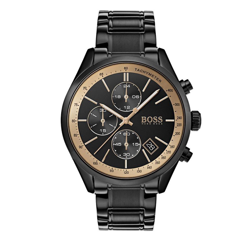 hugo boss grand prix gq black chronograph men's watch