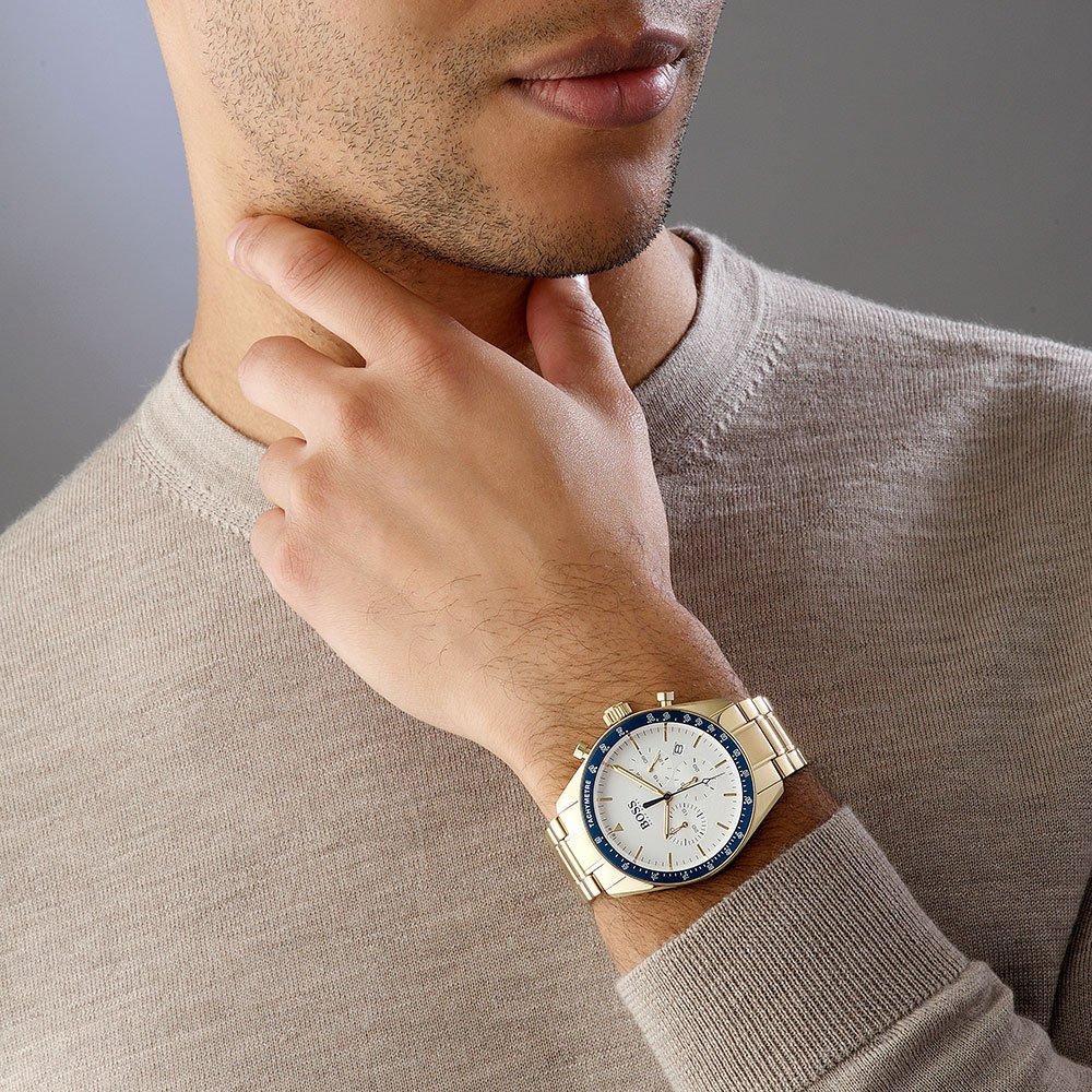 hugo boss gold plated mens watch