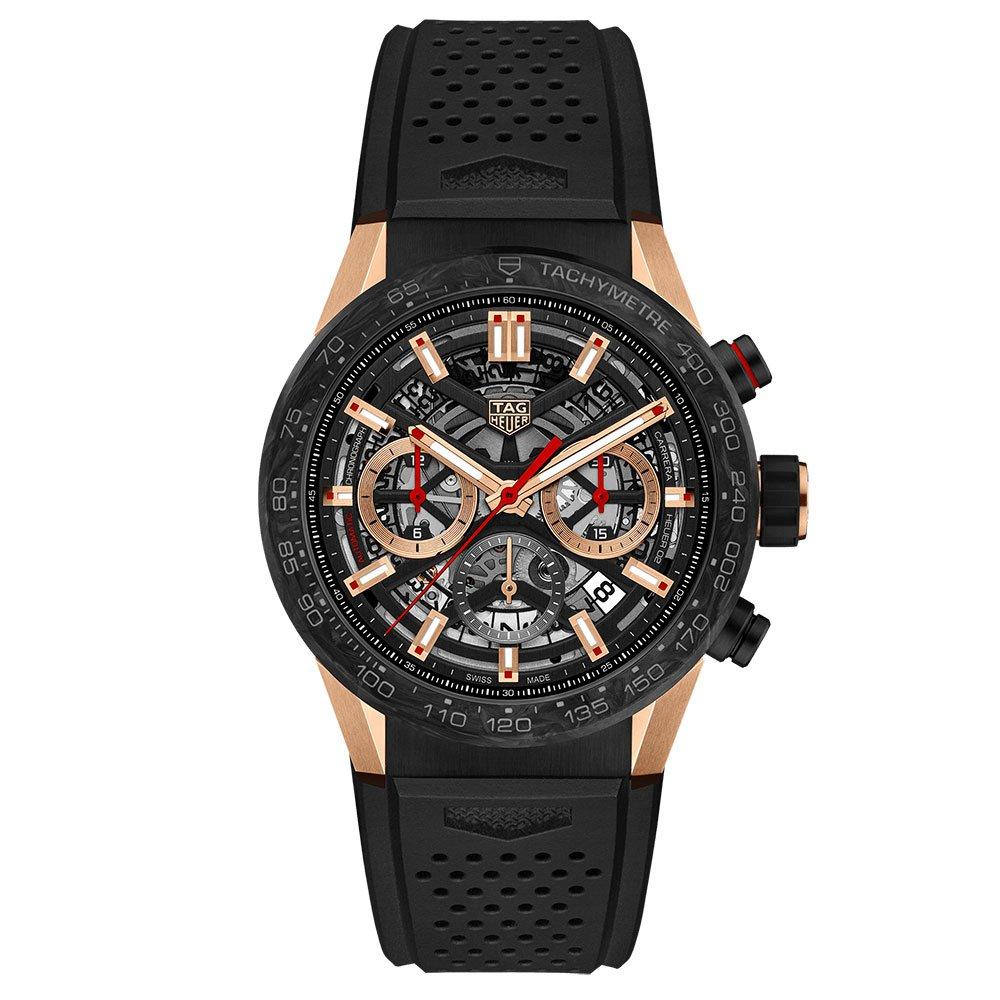 TAG Heuer Carrera Calibre Heuer 02 18ct Rose Gold Automatic Men's Watch   | 43 mm, Black Dial | Beaverbrooks