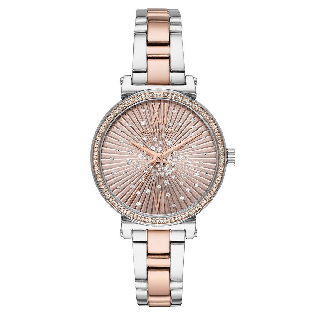 Michael Kors Mini Sofie Stainless Steel and Rose Gold Tone Crystal Ladies Watch MK3972 36 mm Rose Tone Dial Beaverbrooks