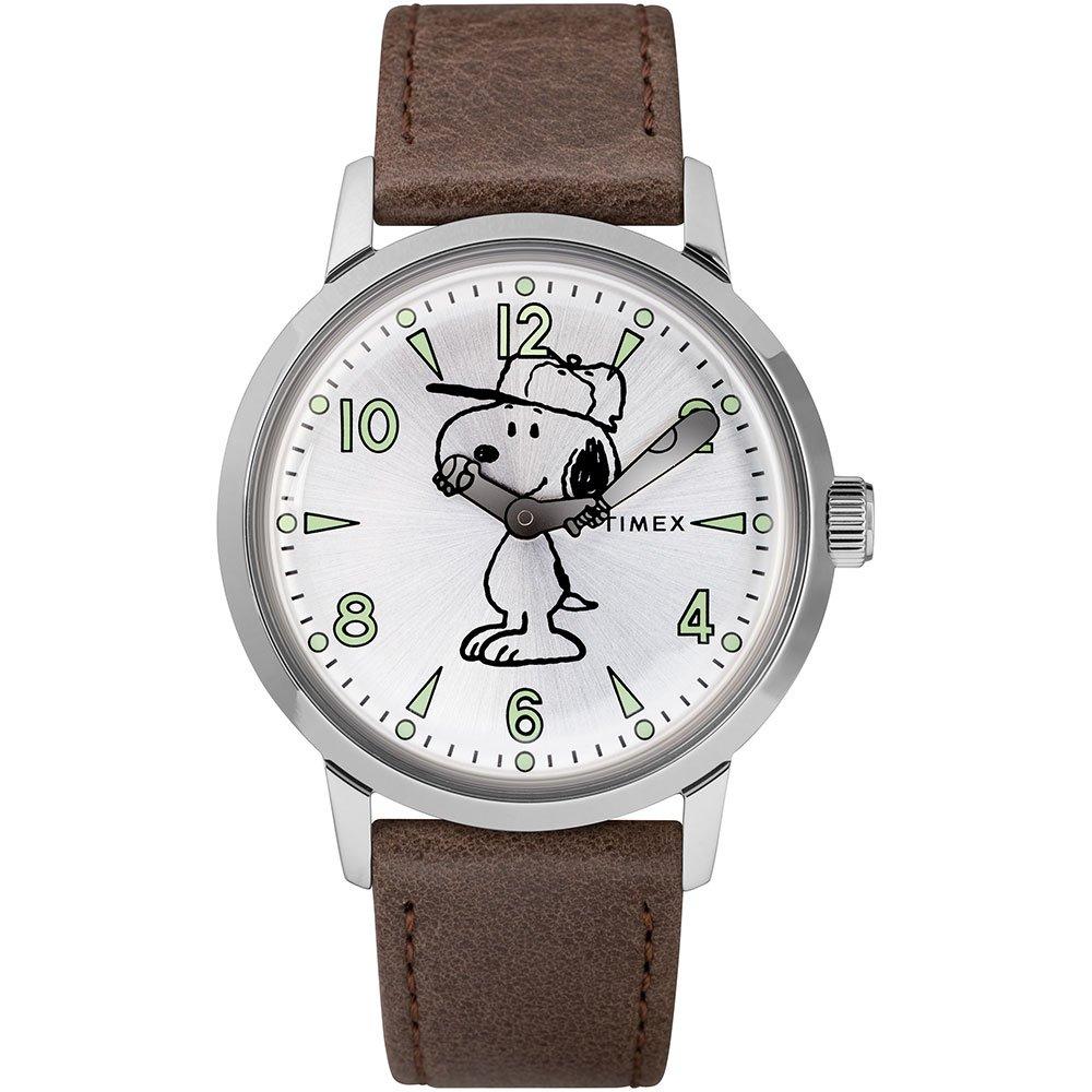 Timex Welton Vintage Snoopy Men’s Watch TW2R94900 | 40 mm, Silver Dial ...