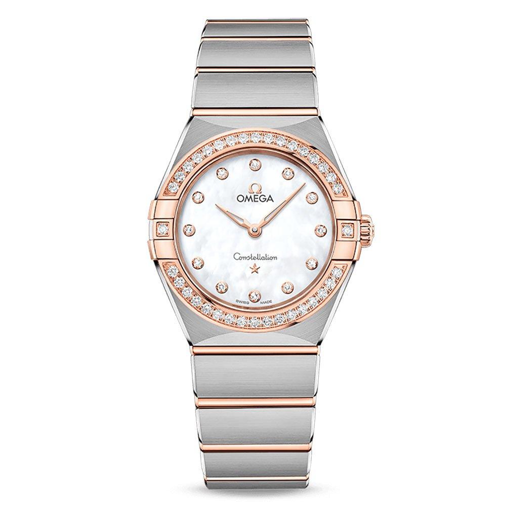 OMEGA Constellation Manhattan Steel and 18ct Sedna Gold Diamond Ladies Watch