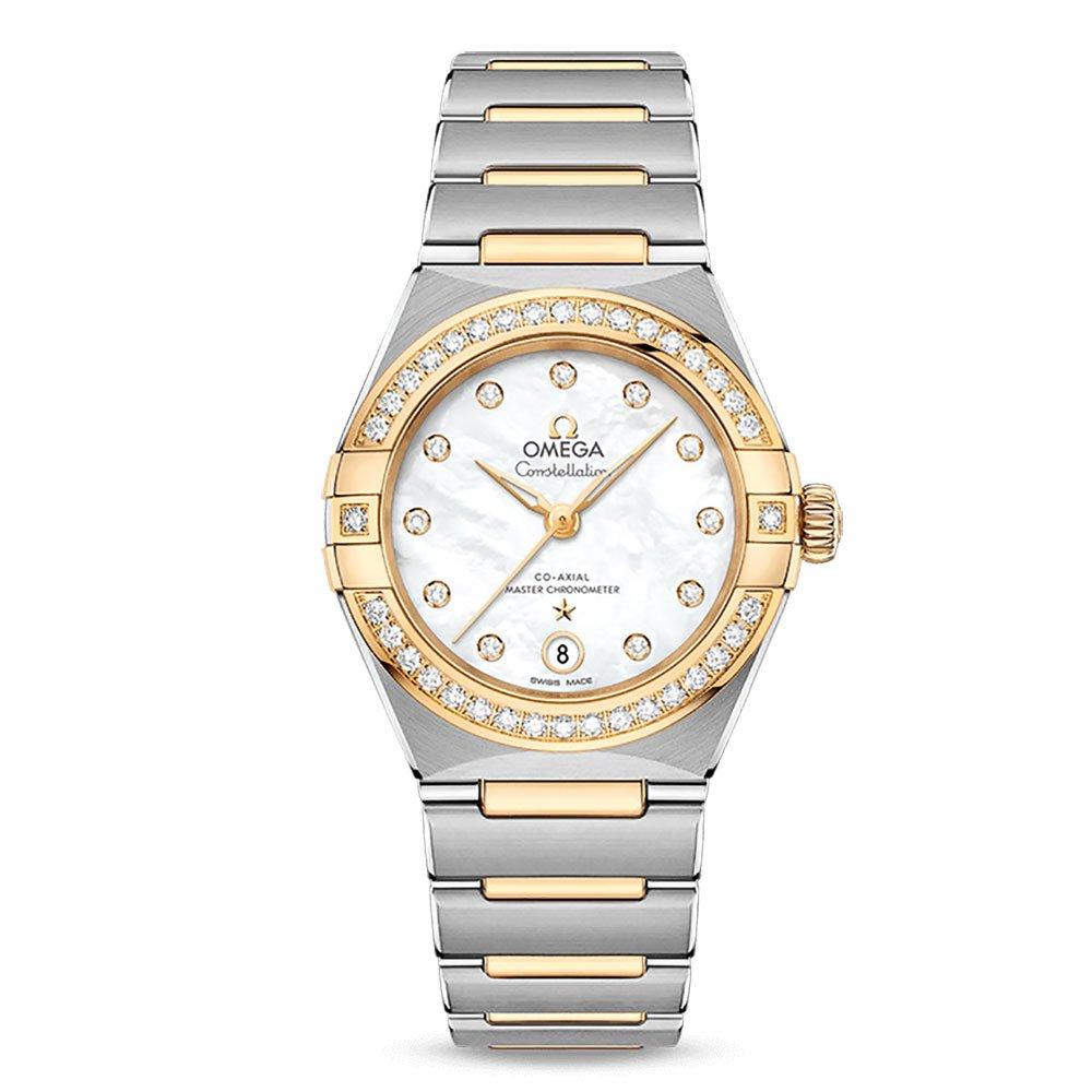 Omega constellation best sale steel gold