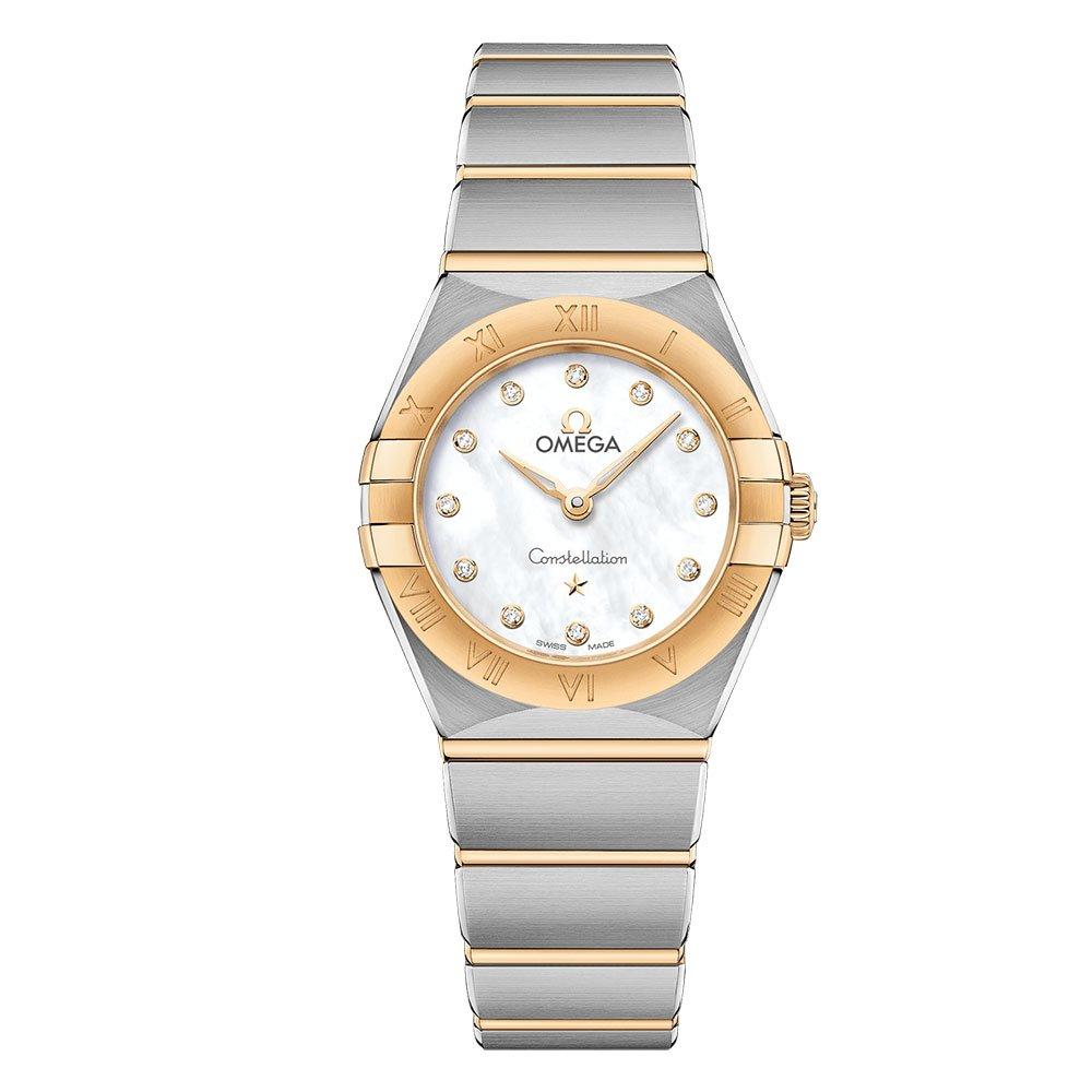 OMEGA Constellation Manhattan Steel and 18ct Gold Diamond Ladies Watch