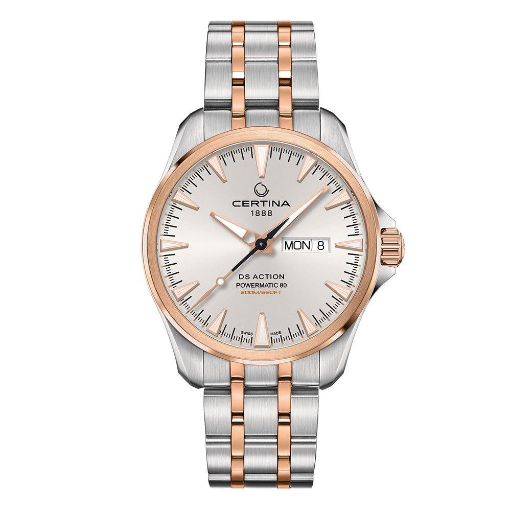 Certina DS Action Day-Date Powermatic 80 Steel and Rose Gold Automatic ...