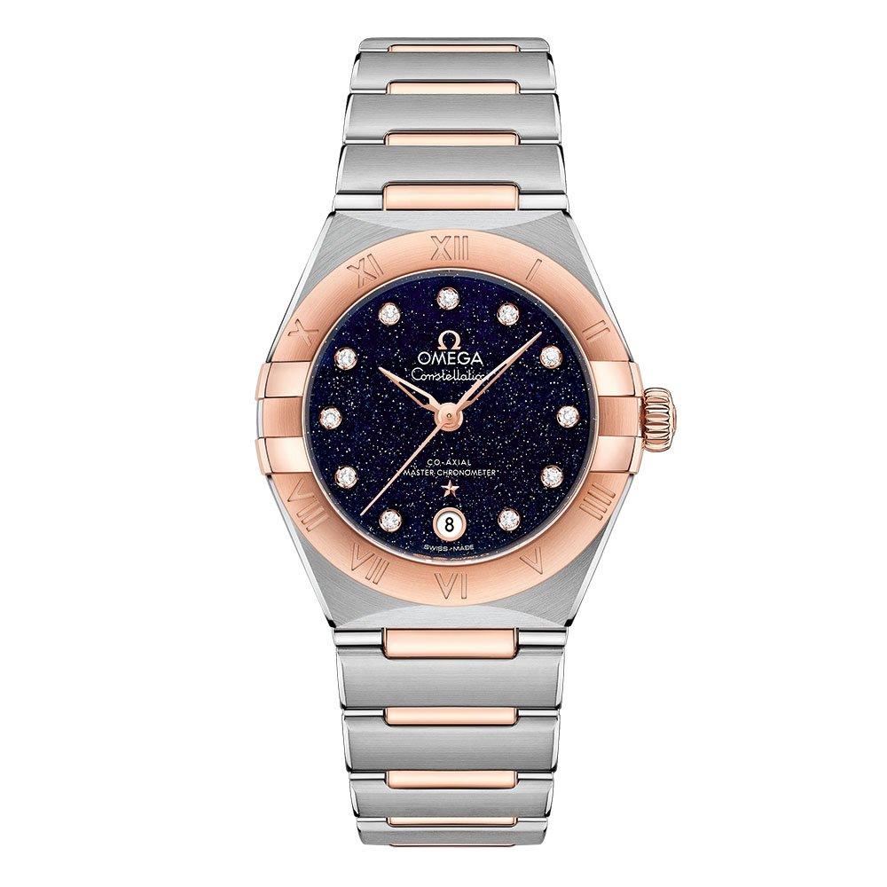 OMEGA Constellation Manhattan 18ct Rose Gold And Steel Diamond