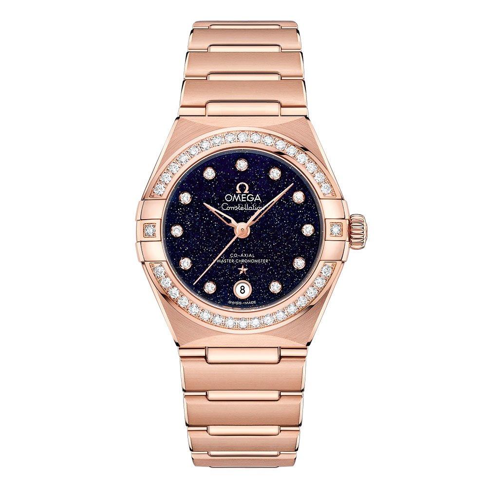 Omega constellation rose discount gold