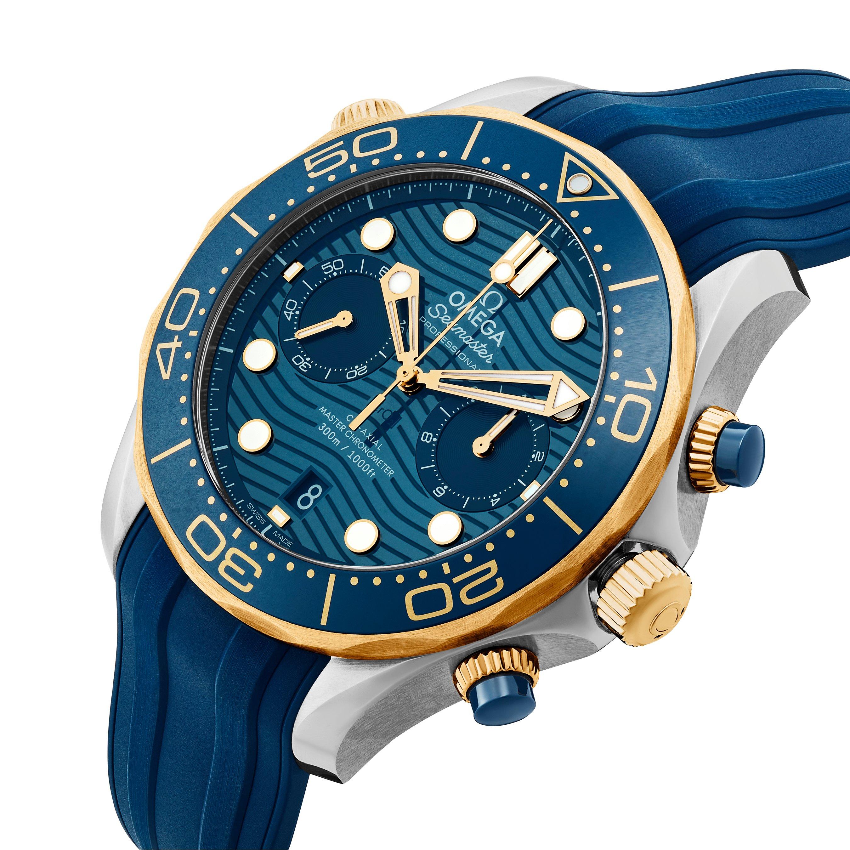 Omega seamaster hot sale blue gold