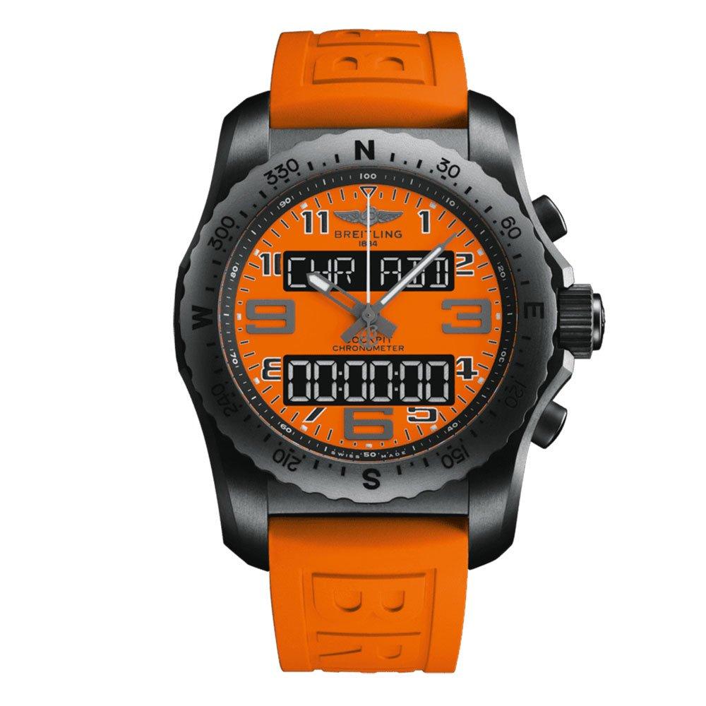 Breitling Cockpit B50 Orbiter Limited Edition Black Titanium Chronograph Men s Watch VB50106A1O1S1 46 mm Orange Dial Beaverbrooks