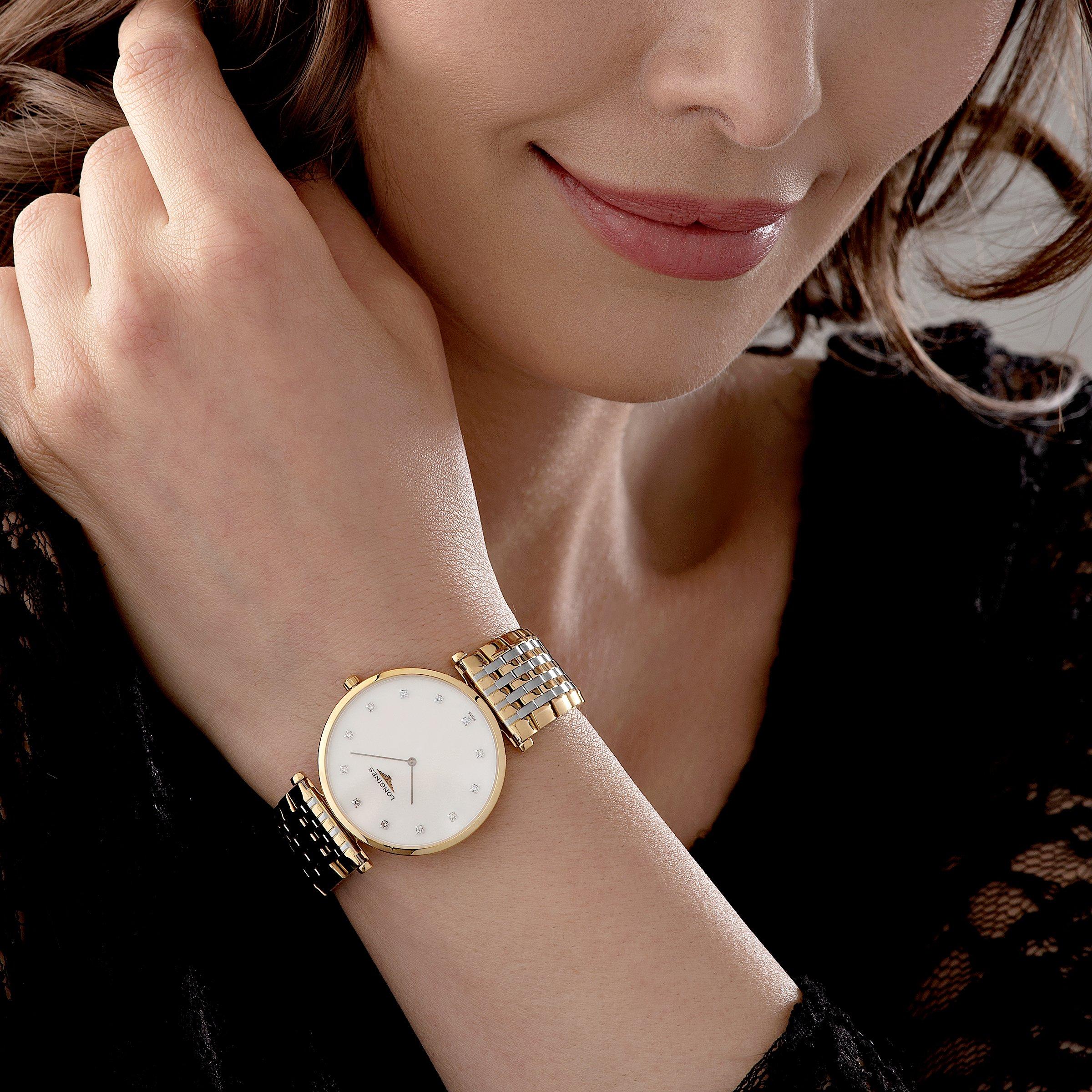 La Grande Classique Steel and Gold Tone Diamond Ladies Watch