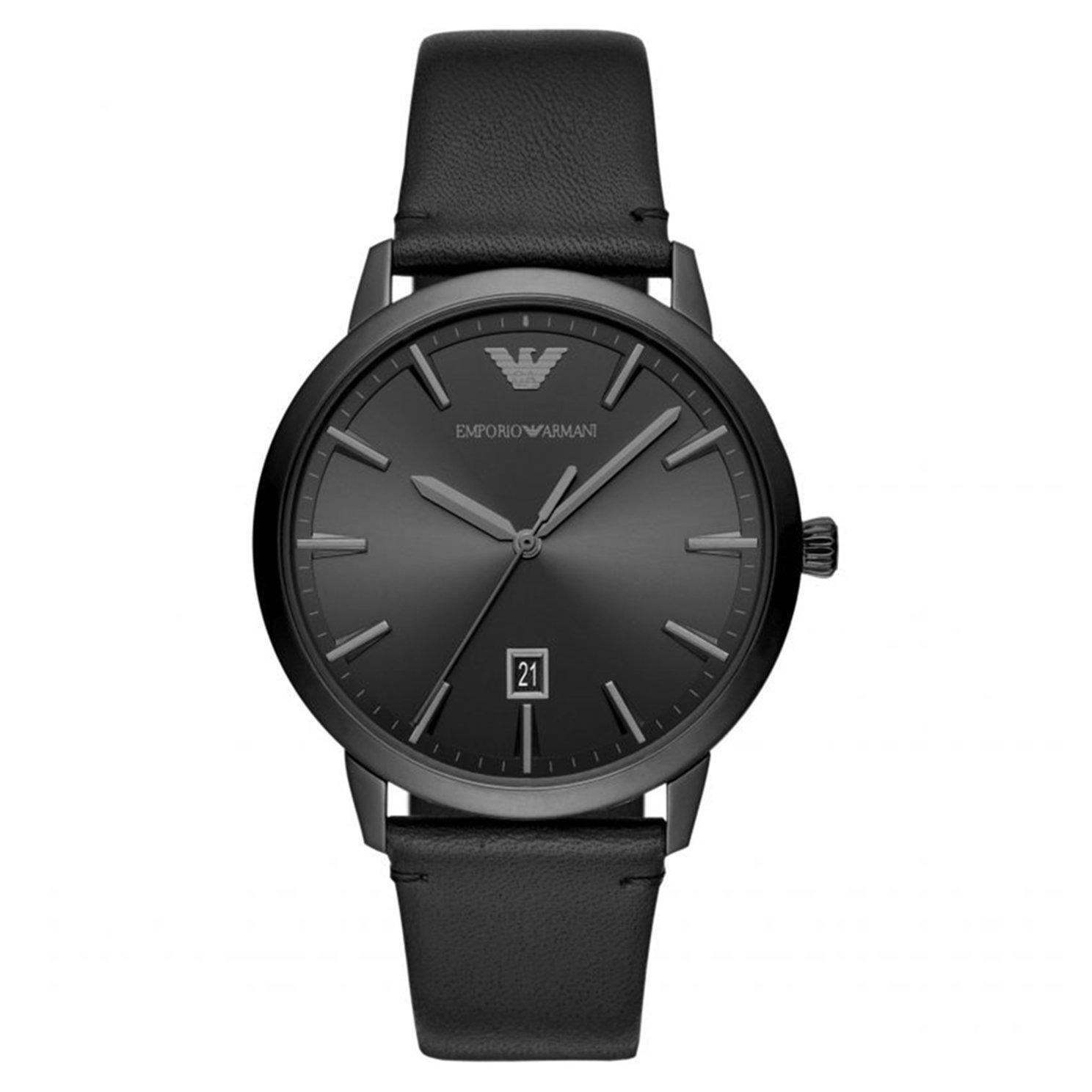 emporio armani men's ruggero stainless steel black quartz mens watch ar11278, size 43mm