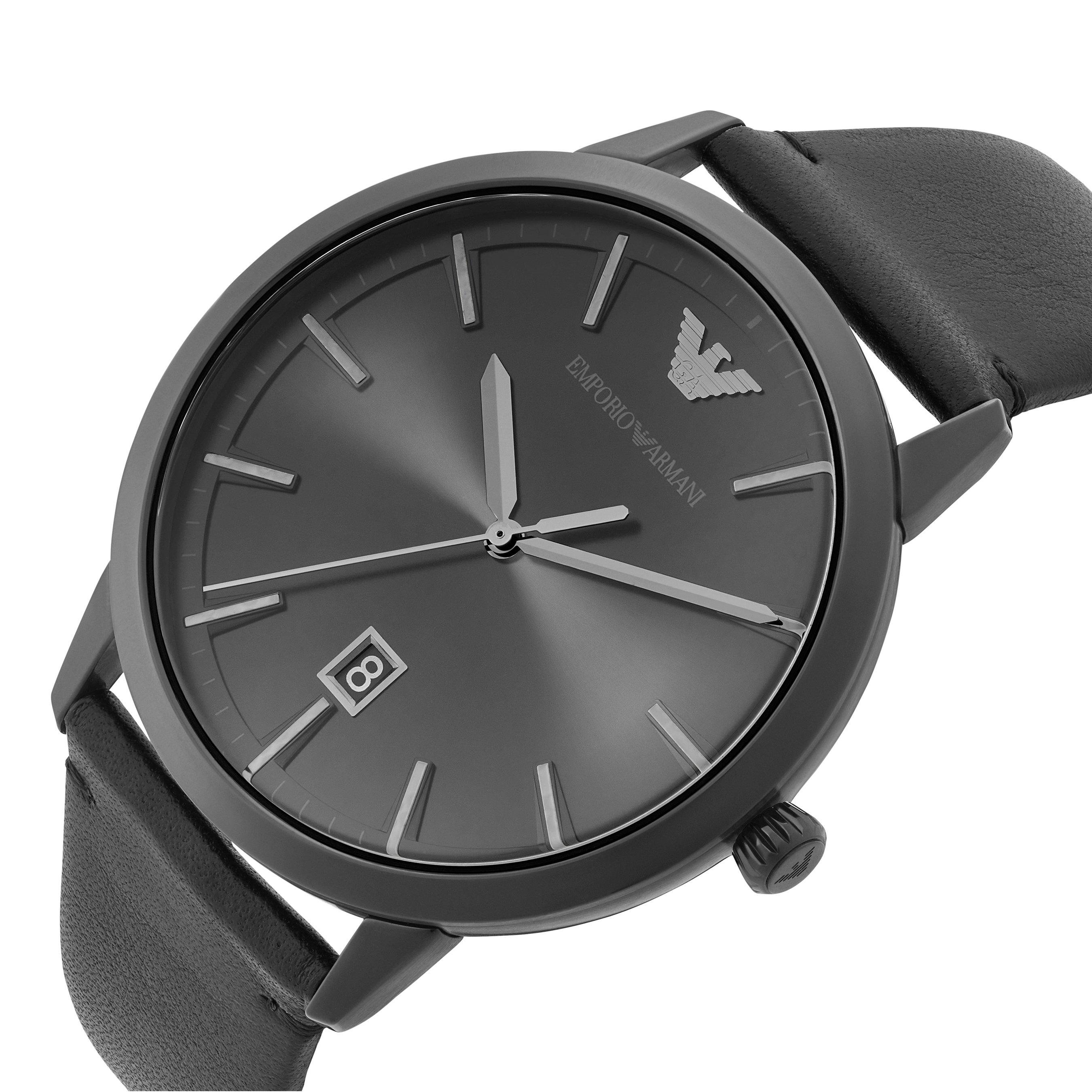 Emporio Armani Ruggero Stainless Steel Black Quartz Men's Watch AR11278 ...